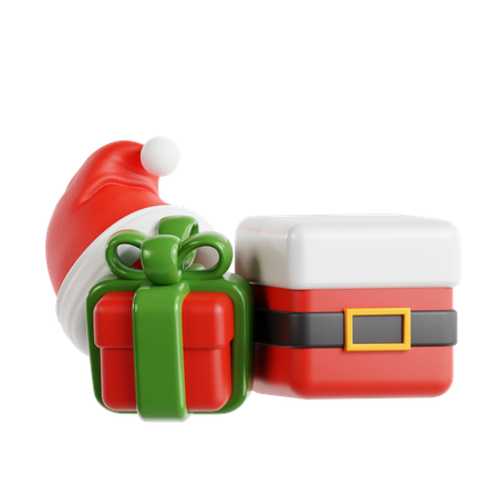 Giftbox Santa  3D Icon