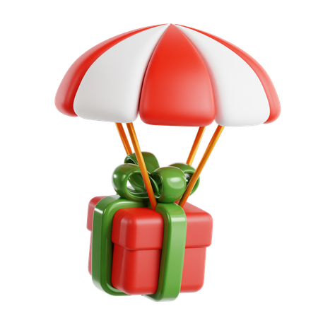 Giftbox With Parachute  3D Icon