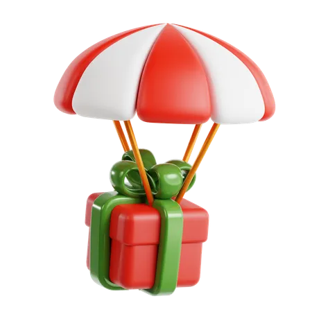 Giftbox With Parachute  3D Icon