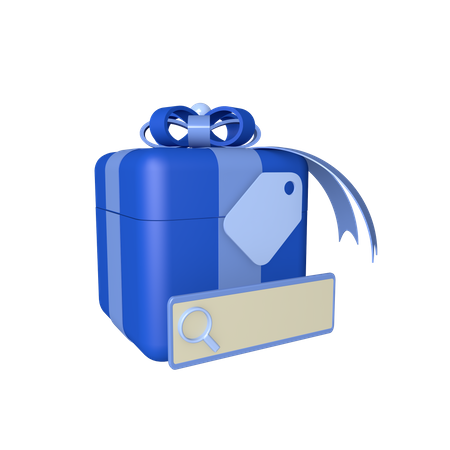 Giftbox with search bar  3D Icon