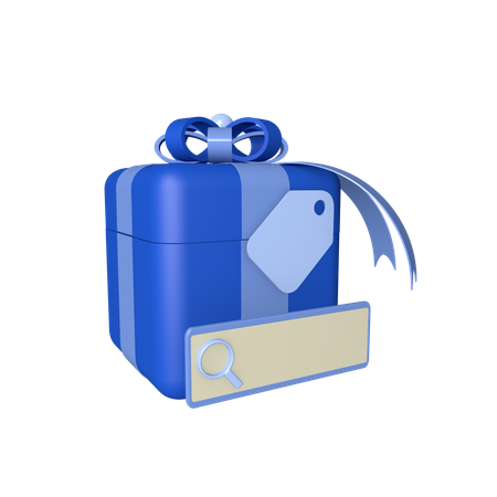 Giftbox with search bar  3D Icon