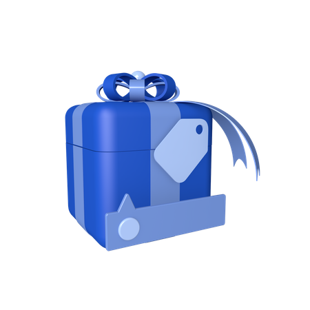 Giftbox with tag  3D Icon