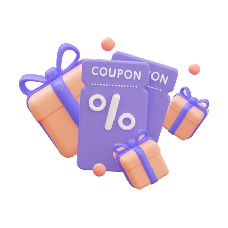 Gifts and coupons 3D Illustration