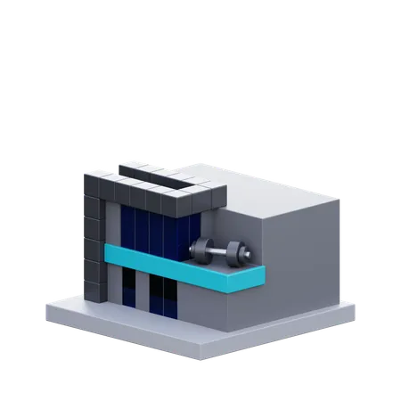 Prédio de academia  3D Icon