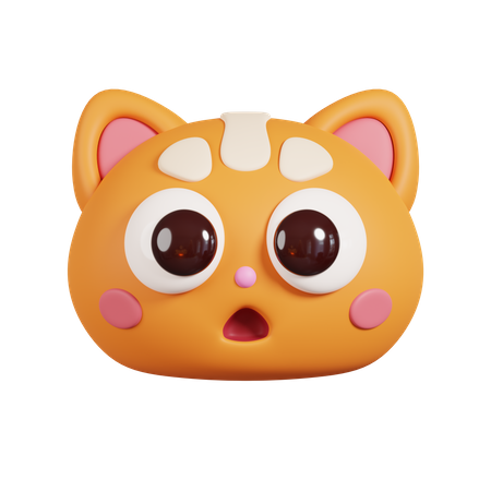 Ginger Cat Face  3D Emoji