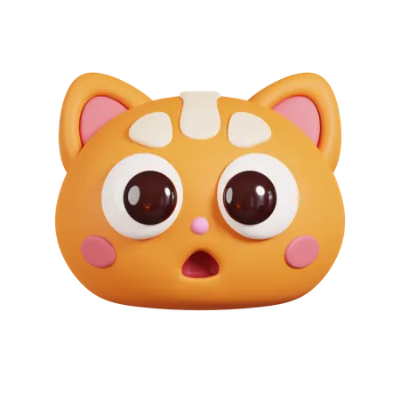 Ginger Cat Face  3D Emoji