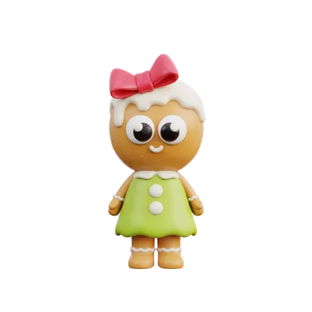 3 D Christmas Gingerbread Character 3D Icon