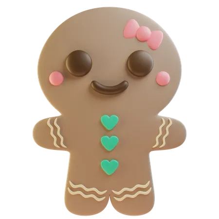 Gingerbread Lady Cookie  3D Icon