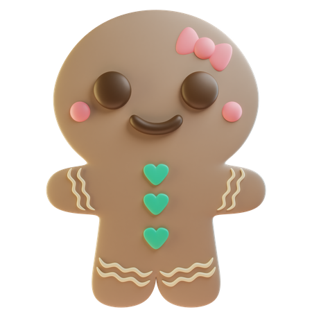 Gingerbread Lady Cookie  3D Icon