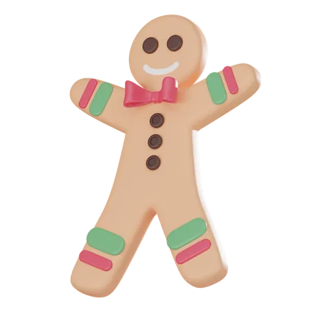 Holiday With Delightful Gingerbread Man Cookie Perfect For Christmas Themed Projects And Decorations 3 D Render 3D Icon