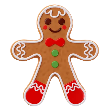 3 D Rendering Of Christmas Gingerbread Man Icon 3D Icon