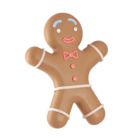 Gingerbread Man Illustration In 3 D Design 3D Icon