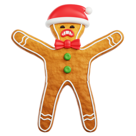 Gingerbread Man Angry  3D Icon