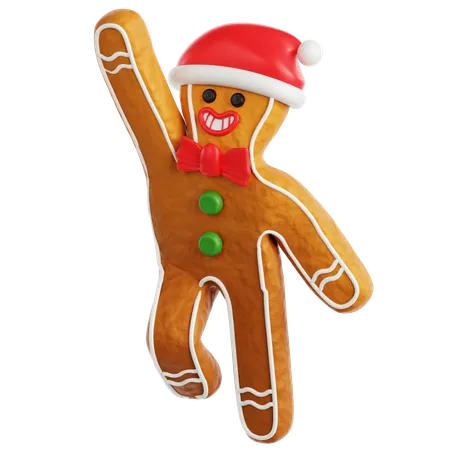 Gingerbread Man Flying  3D Icon