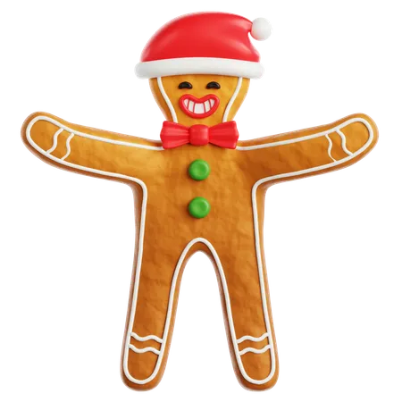Gingerbread Man Happy  3D Icon
