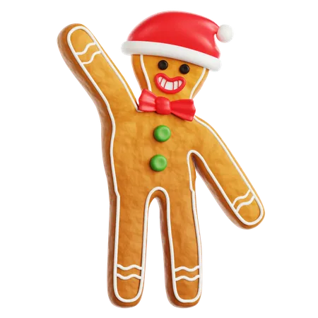 Gingerbread Man Say Hi  3D Icon