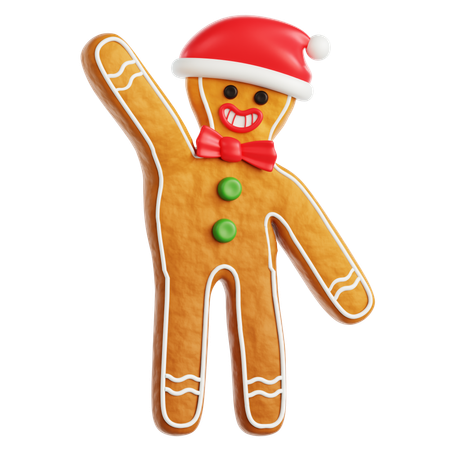 Gingerbread Man Say Hi  3D Icon