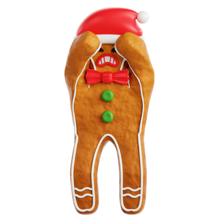Gingerbread Man Scared  3D Icon