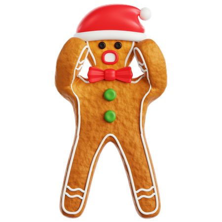 Gingerbread Man Shocked  3D Icon