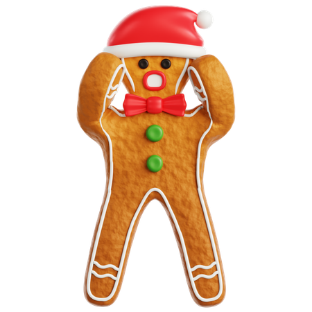 Gingerbread Man Shocked  3D Icon