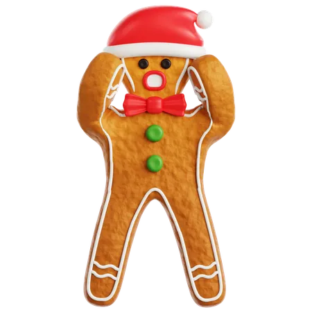 Gingerbread Man Shocked  3D Icon