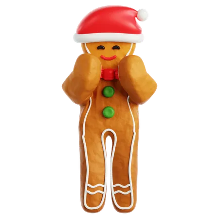 Gingerbread Man Shy  3D Icon