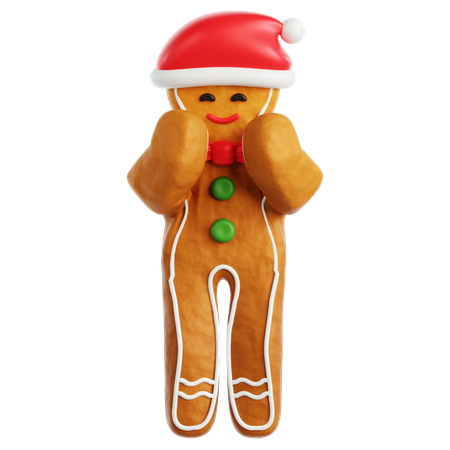 Gingerbread Man Shy  3D Icon