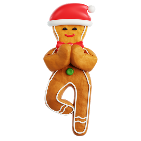 Gingerbread Man Yoga  3D Icon