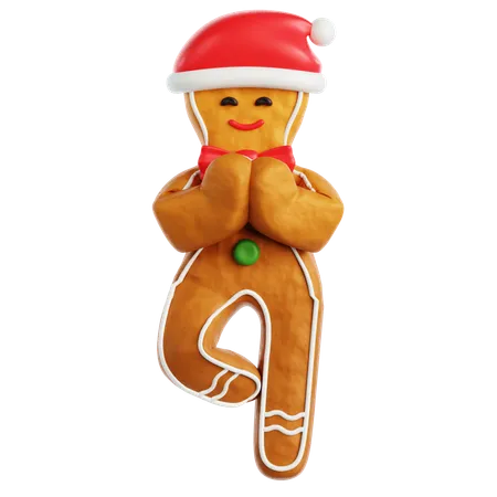 Gingerbread Man Yoga  3D Icon