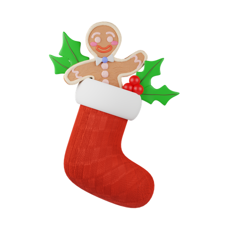 Gingerbread Sock  3D Icon