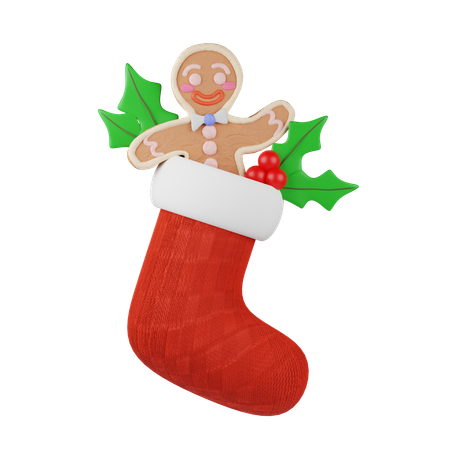 Gingerbread Sock  3D Icon