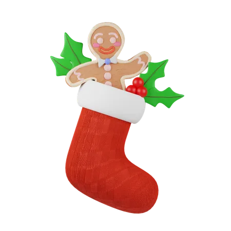 Gingerbread Sock  3D Icon