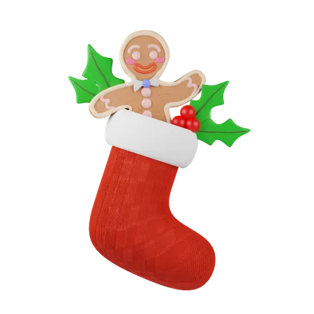 Gingerbread Sock  3D Icon