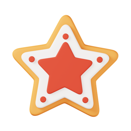 Gingerbread Star Cookie 3D Icon