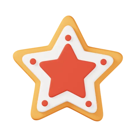 Gingerbread Star Cookie 3D Icon