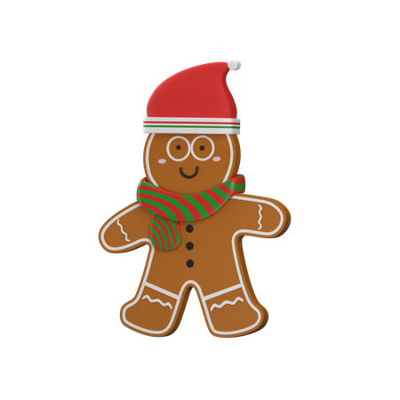 Gingerbread With Glasses 3D Illustration