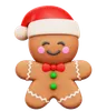 Gingerbread With Santa Hat