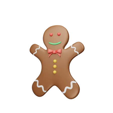 3 D Rendering Christmas Gingerman Illustration Object 3D Icon