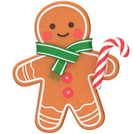 Gingerman With Candy 3 D Icon 3D Icon