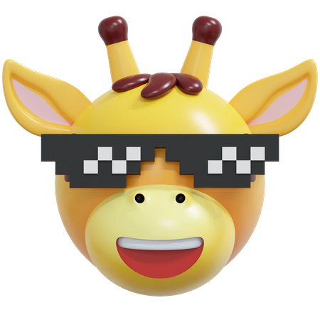 Girafa usando óculos de pixel  3D Icon