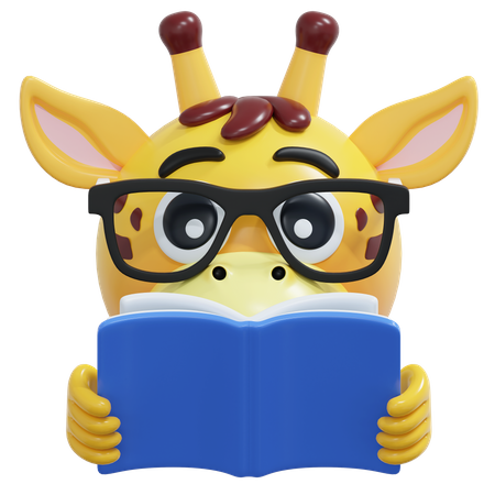 Livre de lecture de girafe  3D Icon