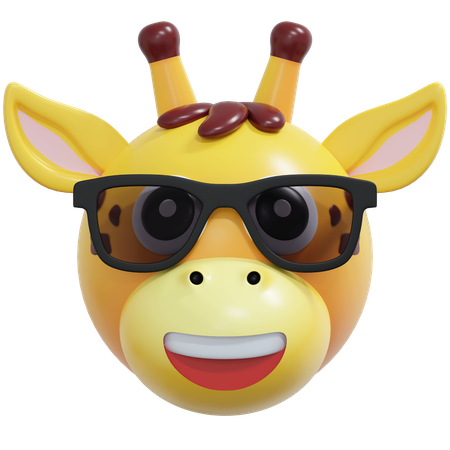 Girafe portant des lunettes noires  3D Icon