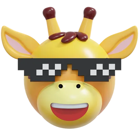 Girafe portant des lunettes pixel  3D Icon