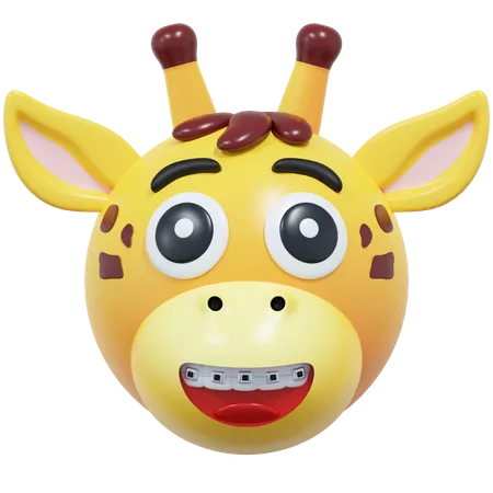 Girafe sourit avec un appareil dentaire  3D Icon