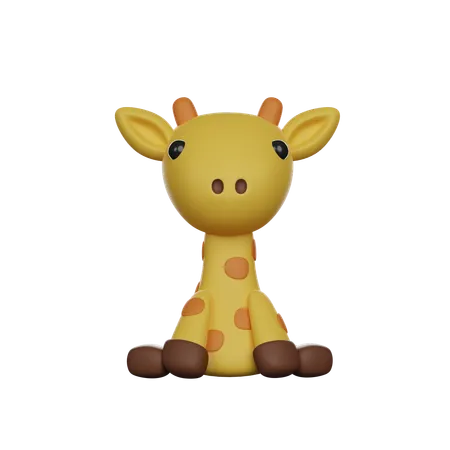 Cute 3 D Character Giraffe Toy 3D Icon