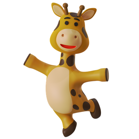 Giraffe Cute Pose  3D Illustration