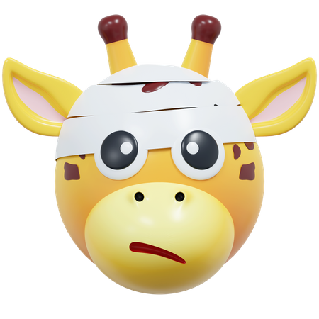 Giraffe Face With Head Bandage  3D Icon
