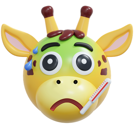 Giraffe Fever Sick  3D Icon