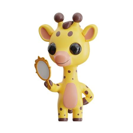 Giraffe hält Spiegel  3D Icon