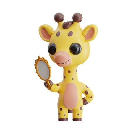 Giraffe Holding Mirror  3D Icon